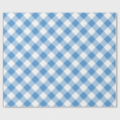 Diagonal Light Blue und White Buffalo Kariert Geschenkpapier (Flach)