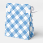 Diagonal Light Blue und White Gingham Kariert Geschenkschachtel (Rückseite)