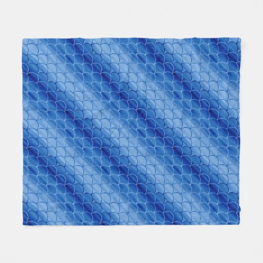 Diagonal Light und Dark Blue Fan Shapes Fleecedecke (Vorderseite (Horizontal))