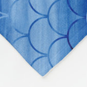Diagonal Light und Dark Blue Fan Shapes Fleecedecke (Ecke)