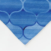 Diagonal Light und Dark Blue Ogee Muster Fleecedecke (Ecke)
