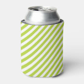 Diagonal lime green and white stripes pattern dosenkühler (Kanne Vorderseite)