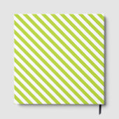Diagonal lime green and white stripes pattern gästebuch (Rückseite)