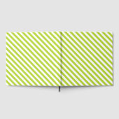 Diagonal lime green and white stripes pattern gästebuch (Voll)