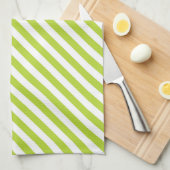 Diagonal lime green and white stripes pattern geschirrtuch (Viertel Falte)