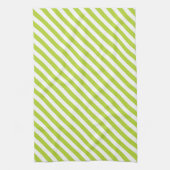 Diagonal lime green and white stripes pattern geschirrtuch (Vertikal)