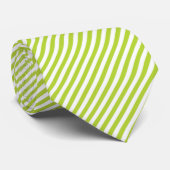 Diagonal lime green and white stripes pattern krawatte (Gerollt)