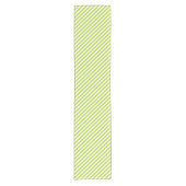 Diagonal lime green and white stripes pattern kurzer tischläufer (Vorderseite)