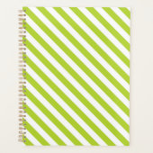 Diagonal lime green and white stripes pattern planer (Vorderseite)
