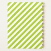 Diagonal lime green and white stripes pattern planer (Rückseite)