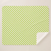 Diagonal lime green and white stripes pattern sherpadecke (Vorderseite (Horizontal))