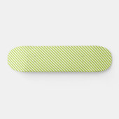 Diagonal lime green and white stripes pattern skateboard (Horizontal)