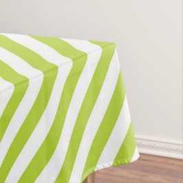 Diagonal lime green and white stripes pattern tischdecke