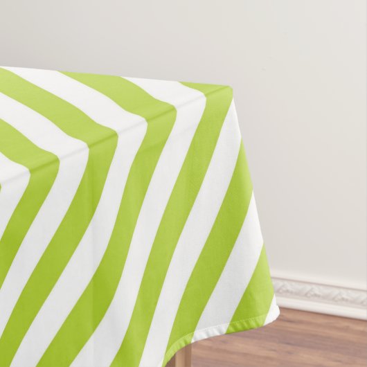 Diagonal lime green and white stripes pattern tischdecke (Beispiel)