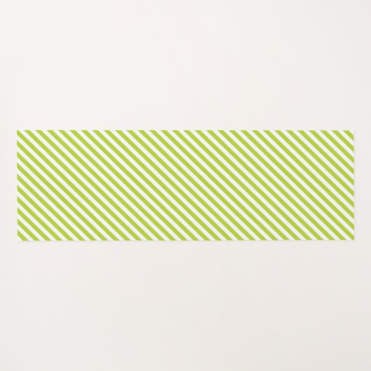 Diagonal lime green and white stripes pattern yogamatte (Rückseite (Horizontal))