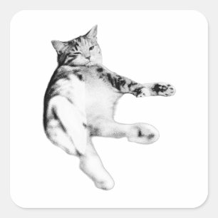 Diagonal Lounger Quadratischer Aufkleber