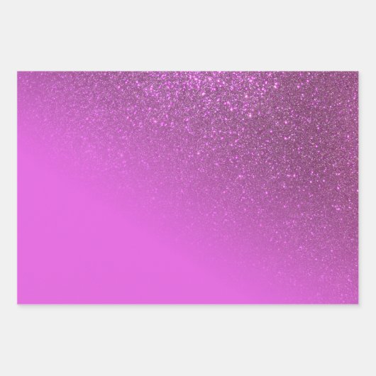Diagonal Magenta Lila Glitzer Gradient Ombre Geschenkpapier Set (Vorderseite 2)