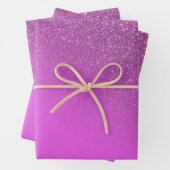 Diagonal Magenta Lila Glitzer Gradient Ombre Geschenkpapier Set (Beispiel)