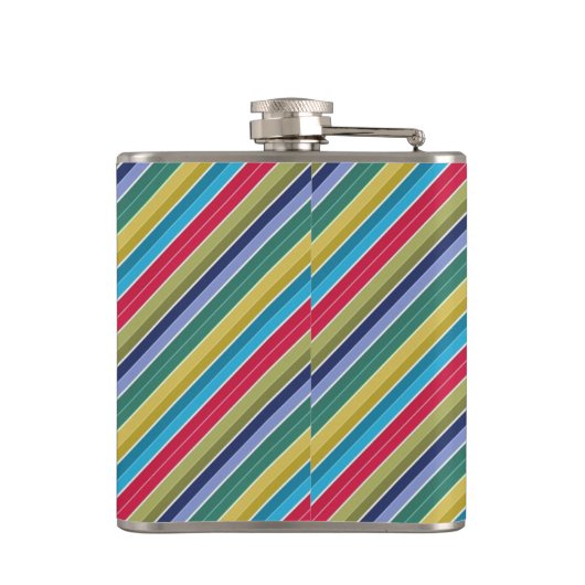 Diagonal, mehrfarbig, stylish gestreift flachmann (Rückseite)