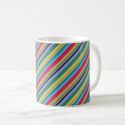 Diagonal, mehrfarbig, stylish gestreift kaffeetasse (VorderseiteRechts)