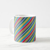 Diagonal, mehrfarbig, stylish gestreift kaffeetasse (Vorderseite Links)