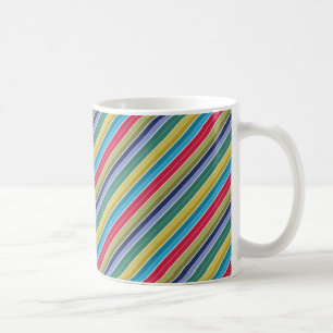 Diagonal, mehrfarbig, stylish gestreift kaffeetasse