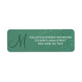 Diagonal Mermaid Green Glitzer Gradient Monogram (Vorne)
