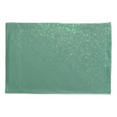 Diagonal Mermaid Green Glitzer Gradient Monogram Kissenbezug (Rückseite)
