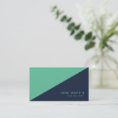 Diagonal Modern Blue und Türkis Shade Visitenkarte (Stehend Vorderseite)