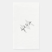 Diagonal Monogram & Couple Names Wedding Serviette (Vorderseite)