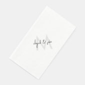 Diagonal Monogram & Couple Names Wedding Serviette (Ecke)