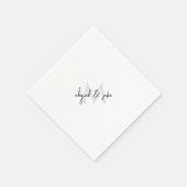 Diagonal Monogram & Couple Names Wedding Serviette (Ecke)