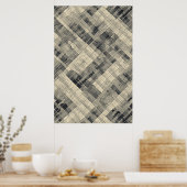 Diagonal-Mosaikgitter: Neutrale geometrische Form Poster (Küche)