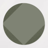 Diagonal Moss Green Circle Stickers Labels Etiketten (Design 1)