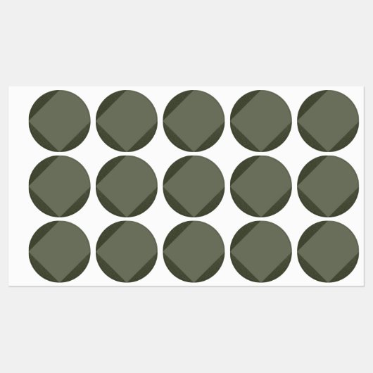 Diagonal Moss Green Circle Stickers Labels Etiketten (Blatt)