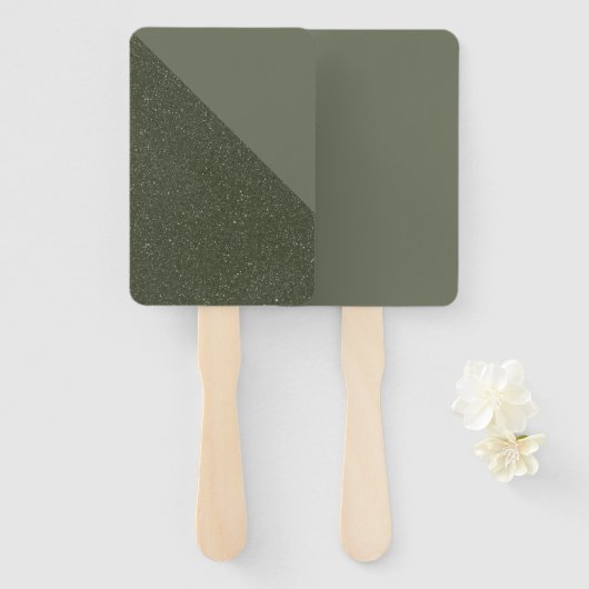 Diagonal Moss Green Custom Event Fan Fächer (Vorne und Hinten)