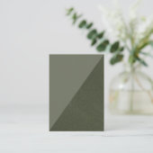Diagonal Moss Green Flat Platzkarte (Stehend Vorderseite)
