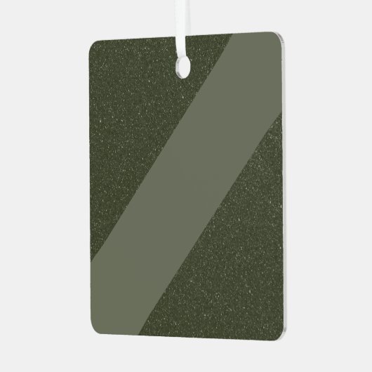 Diagonal Moss Green Ornament Tag (Vorderseite links)