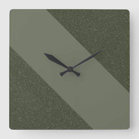 Diagonal Moss Green Stripe Uhr (Vorderseite)