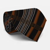 Diagonal Muster Brown Stripped Neck Tie Krawatte (Gerollt)