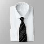 Diagonal Muster Gray Stripped Neck Tie Krawatte (Gebunden)