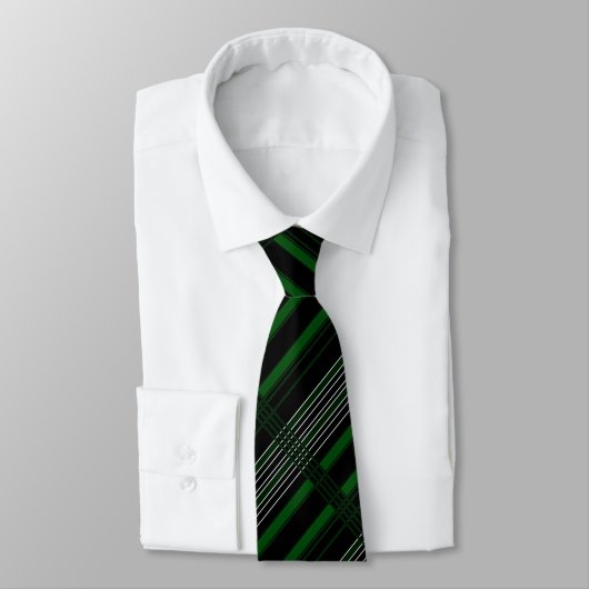 Diagonal Muster Green Stripped Neck Tie Krawatte (Gebunden)