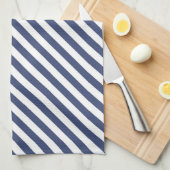 Diagonal navy blue and white stripes pattern geschirrtuch (Viertel Falte)