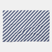 Diagonal navy blue and white stripes pattern geschirrtuch (Horizontal)