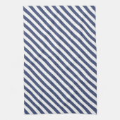 Diagonal navy blue and white stripes pattern geschirrtuch (Vertikal)