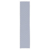 Diagonal navy blue and white stripes pattern kurzer tischläufer (Vorderseite)