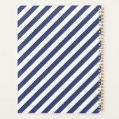 Diagonal navy blue and white stripes pattern planer (Rückseite)