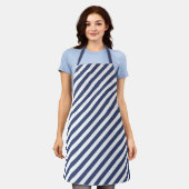 Diagonal navy blue and white stripes pattern schürze (Getragen)