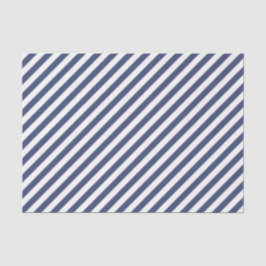 Diagonal navy blue and white stripes pattern seidenpapier