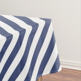 Diagonal navy blue and white stripes pattern tischdecke